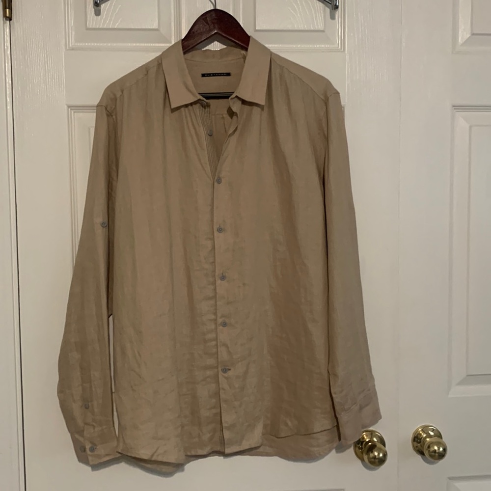 Pre-loved 100% linen long sleeve button up